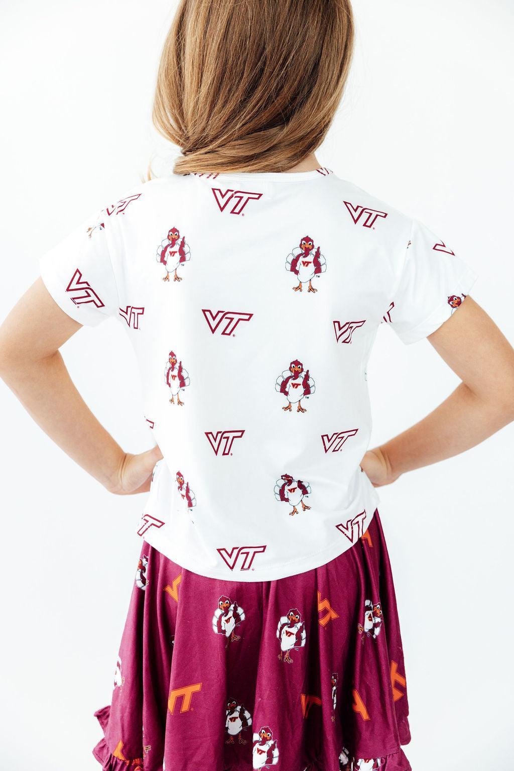 Virginia Tech White Hokie Ruffle Pocket Tee Mila & Rose ®