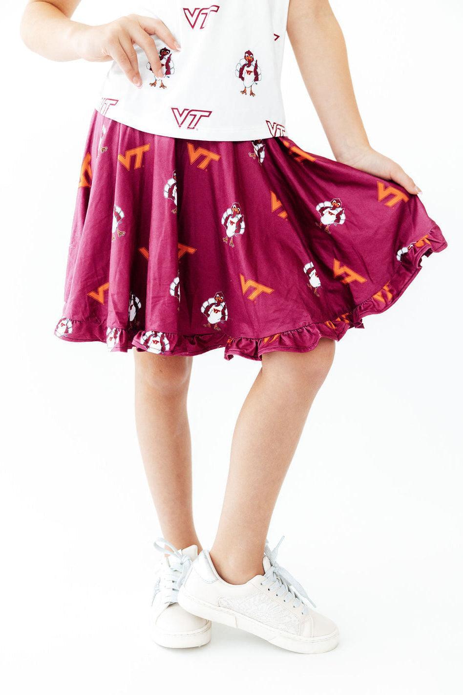Virginia Tech Maroon Hokie Ruffle Twirl Skort Mila & Rose ®