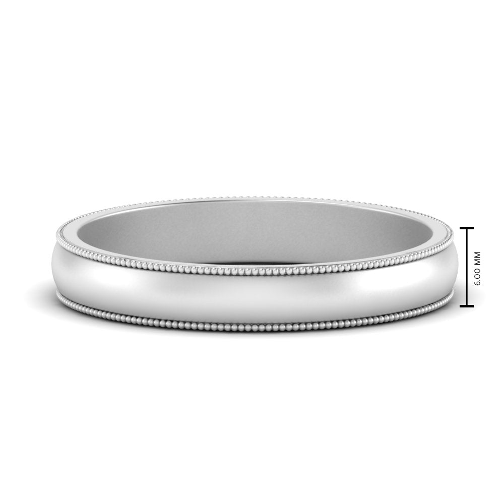 Milgrain Matte Finish Mens Band
