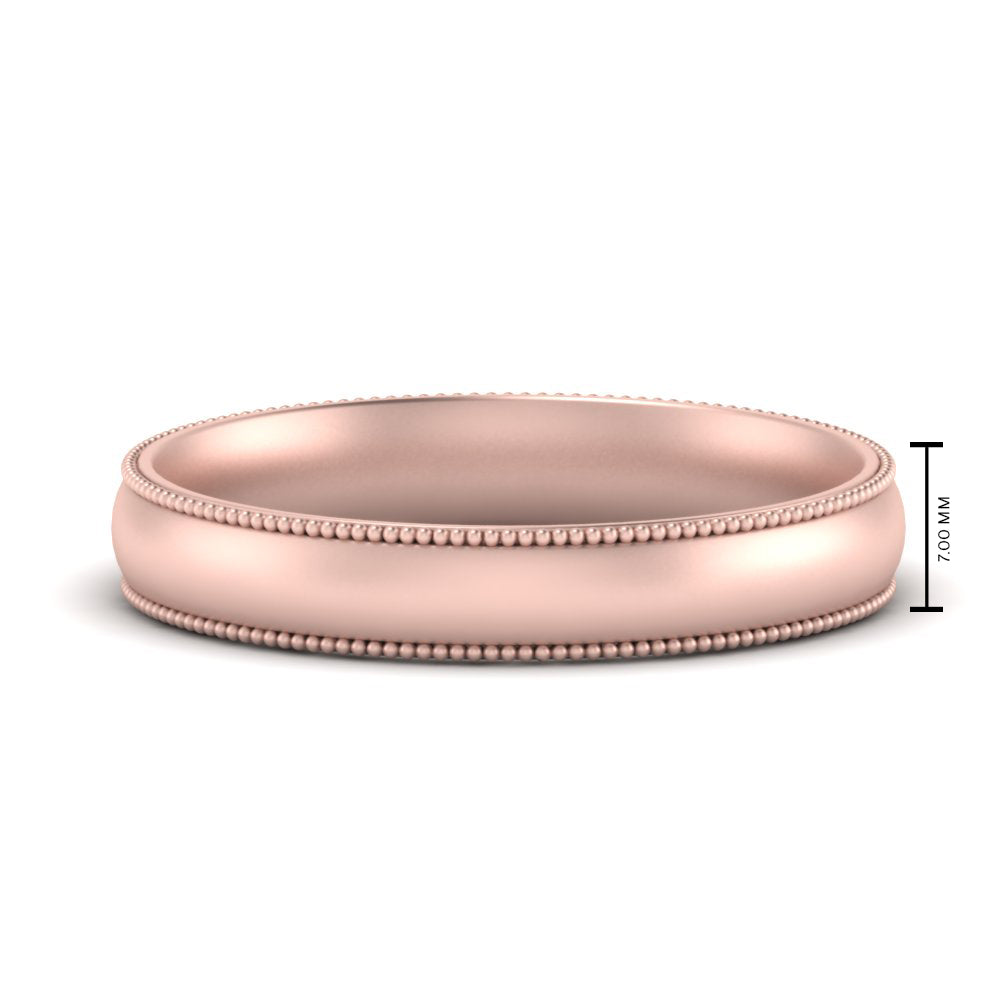 4 mm Milgrain Comfort Fit Mens Wedding Band