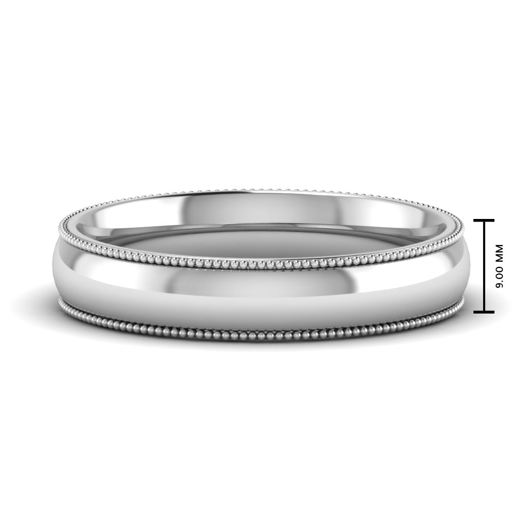 Comfort Fit Wedding Band Milgrain Edge