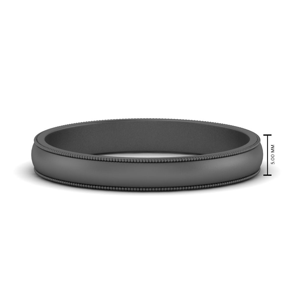 Milgrain Matte Finish Mens Band