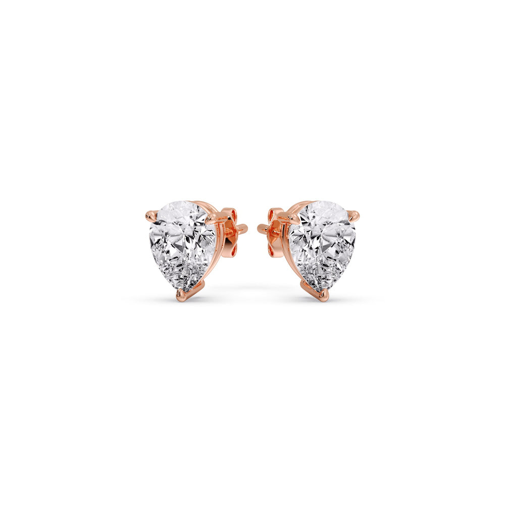 Three-Prong Pear Diamond Solitaire Stud Earrings [IGI Certified]