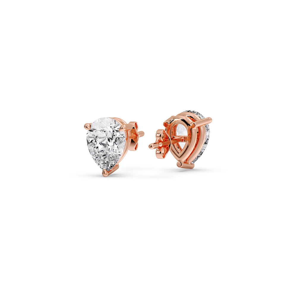 Three-Prong Pear Diamond Solitaire Stud Earrings [IGI Certified]