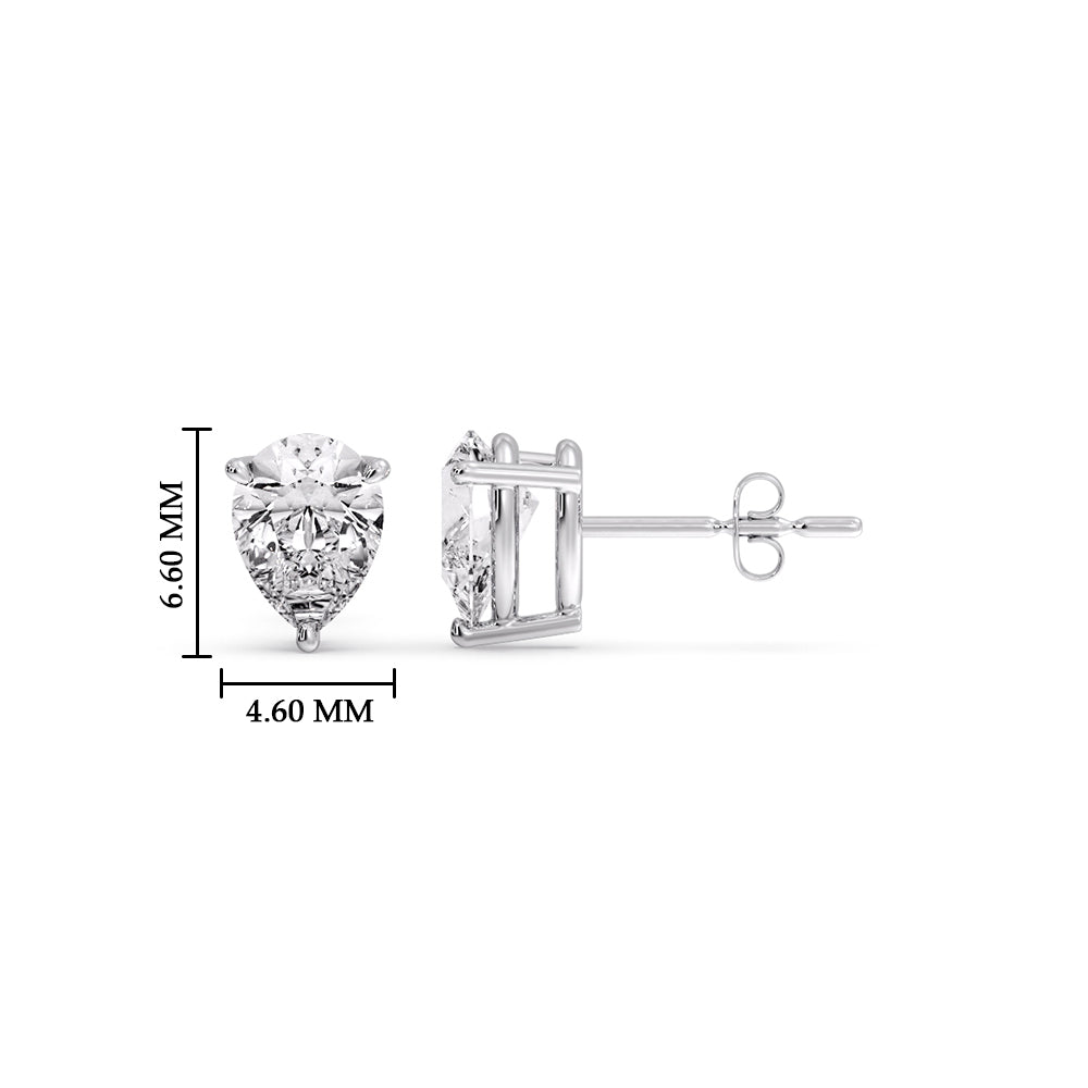 Three-Prong Pear Diamond Solitaire Stud Earrings [IGI Certified]