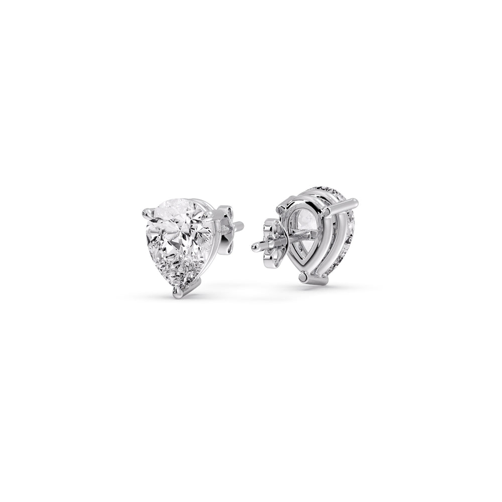 Three-Prong Pear Diamond Solitaire Stud Earrings [IGI Certified]