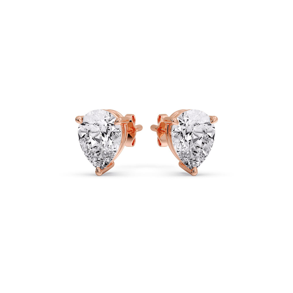 Three-Prong Pear Diamond Solitaire Stud Earrings [IGI Certified]
