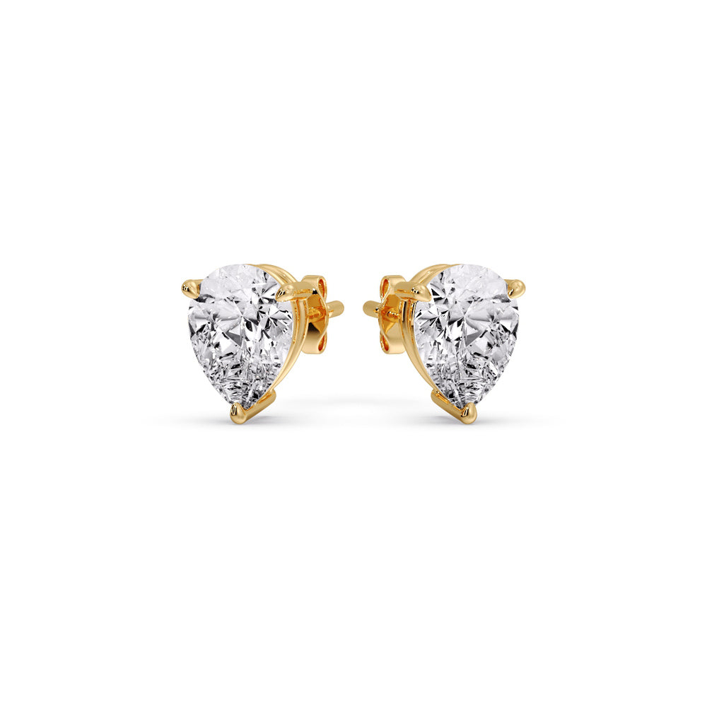Three-Prong Pear Diamond Solitaire Stud Earrings [IGI Certified]