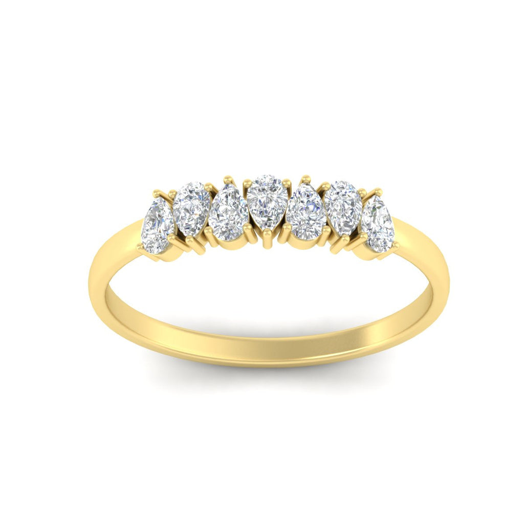 Half Carat 7 Stone Wedding Band Diamond Teardrop