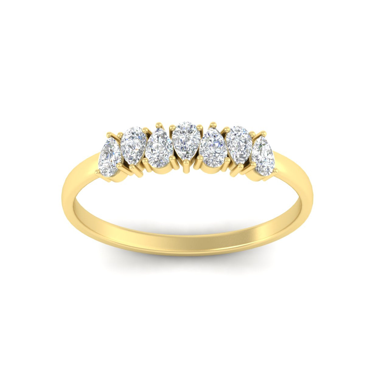 Half Carat 7 Stone Wedding Band Diamond Teardrop
