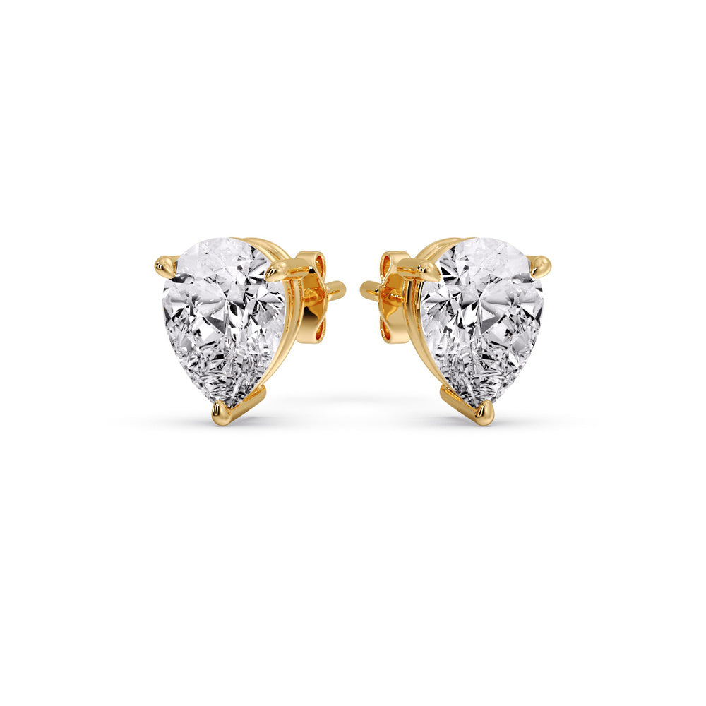 Three-Prong Pear Diamond Solitaire Stud Earrings [IGI Certified]