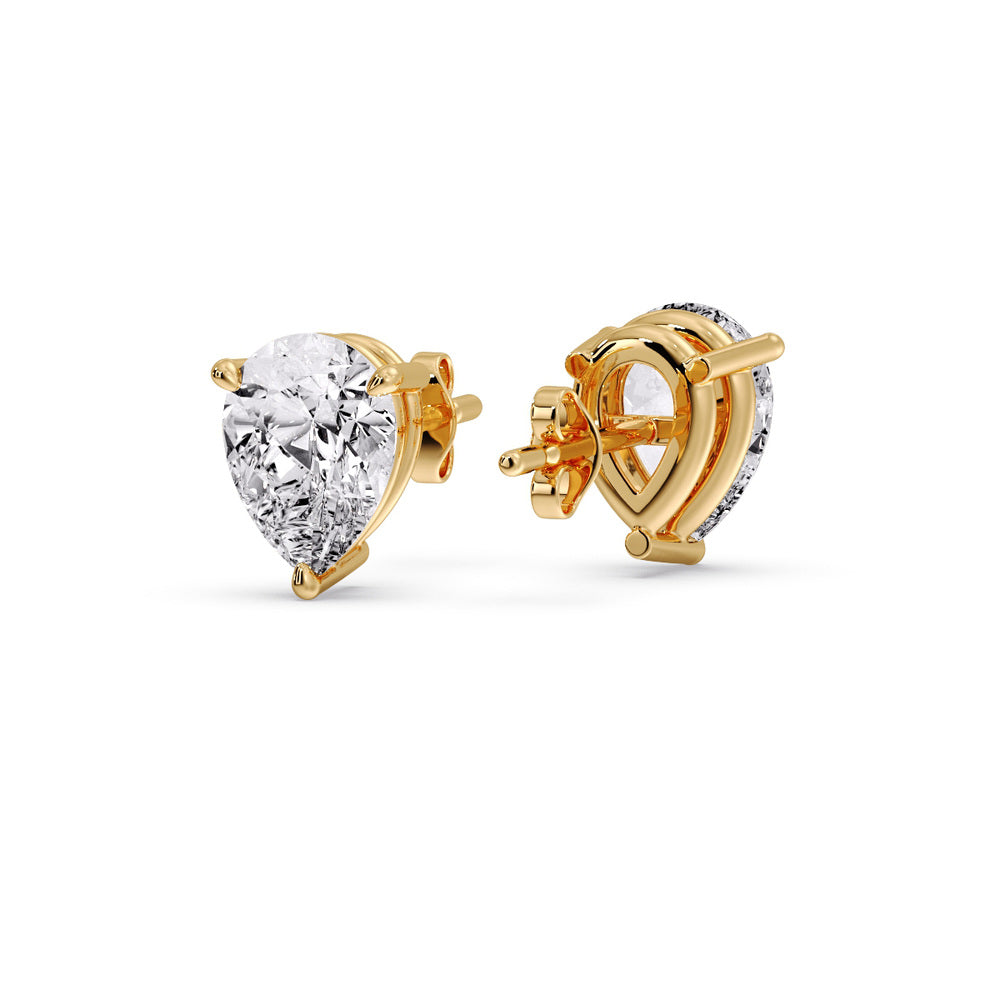 Three-Prong Pear Diamond Solitaire Stud Earrings [IGI Certified]
