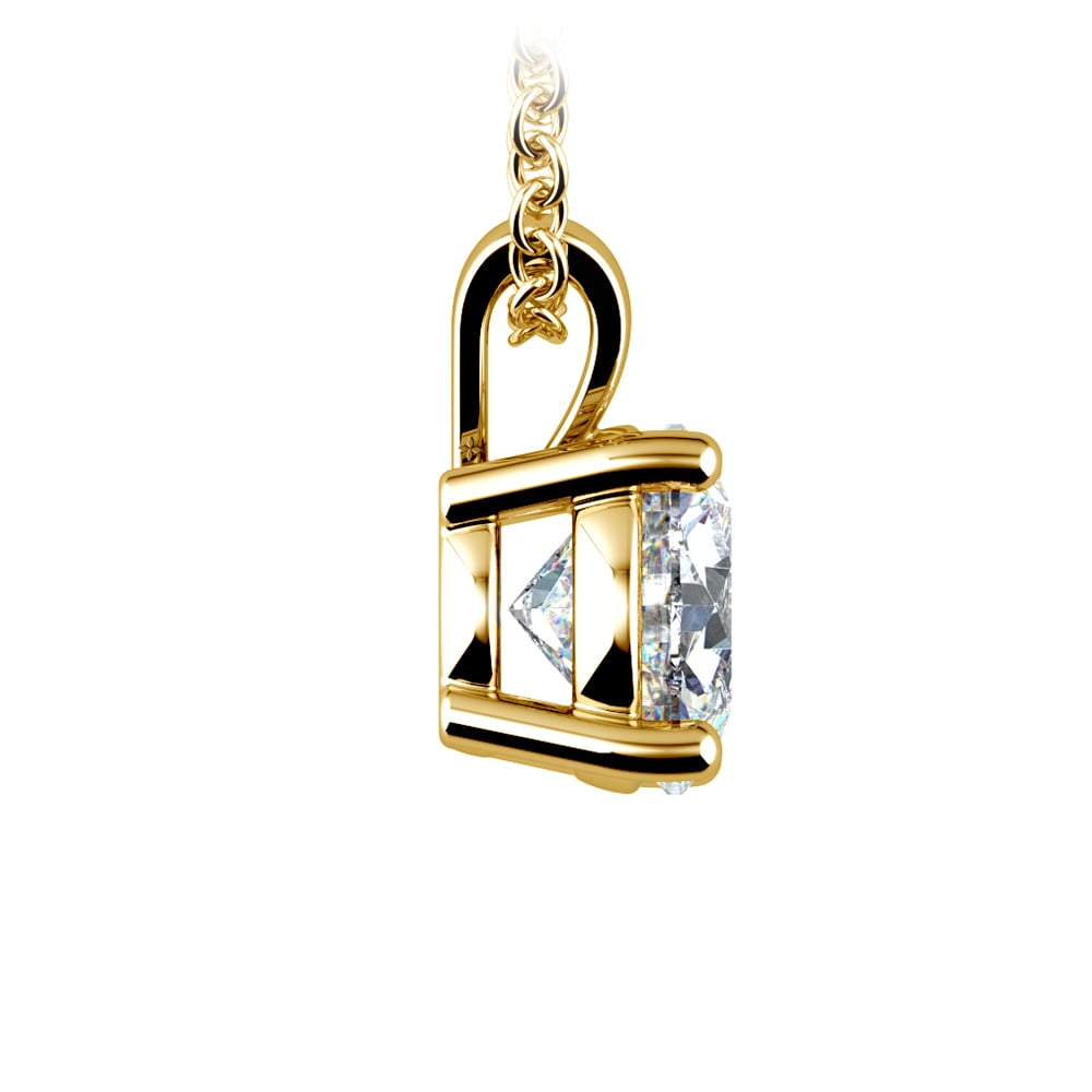 1.00 CTW AGI Certified Lab Grown Diamond Pendant - G/VS Clarity Round Cut in Choice of 14K White or Yellow Gold VossAgin