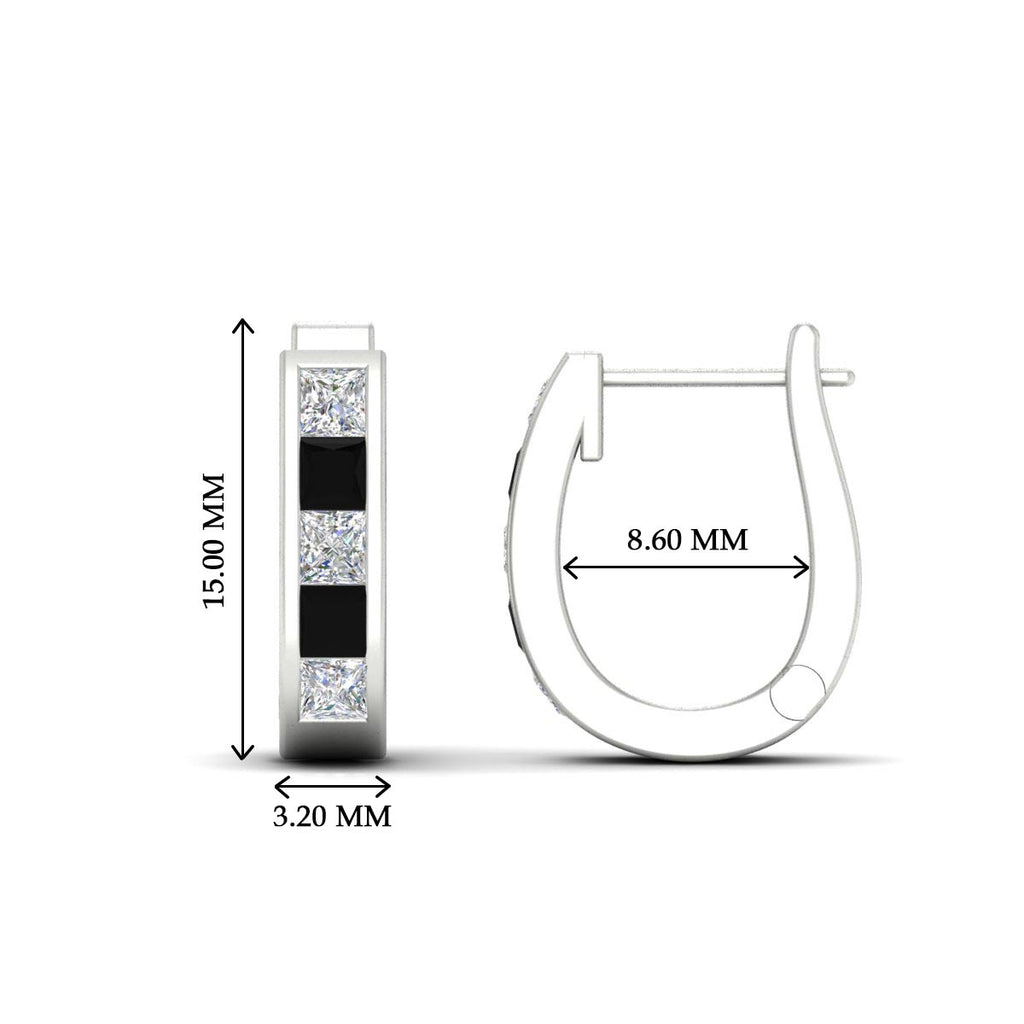 Channel Set Huggie Hoop Earring