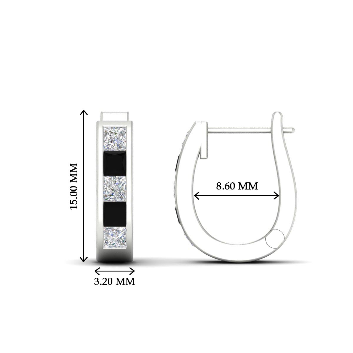 Channel Set Huggie Hoop Earring