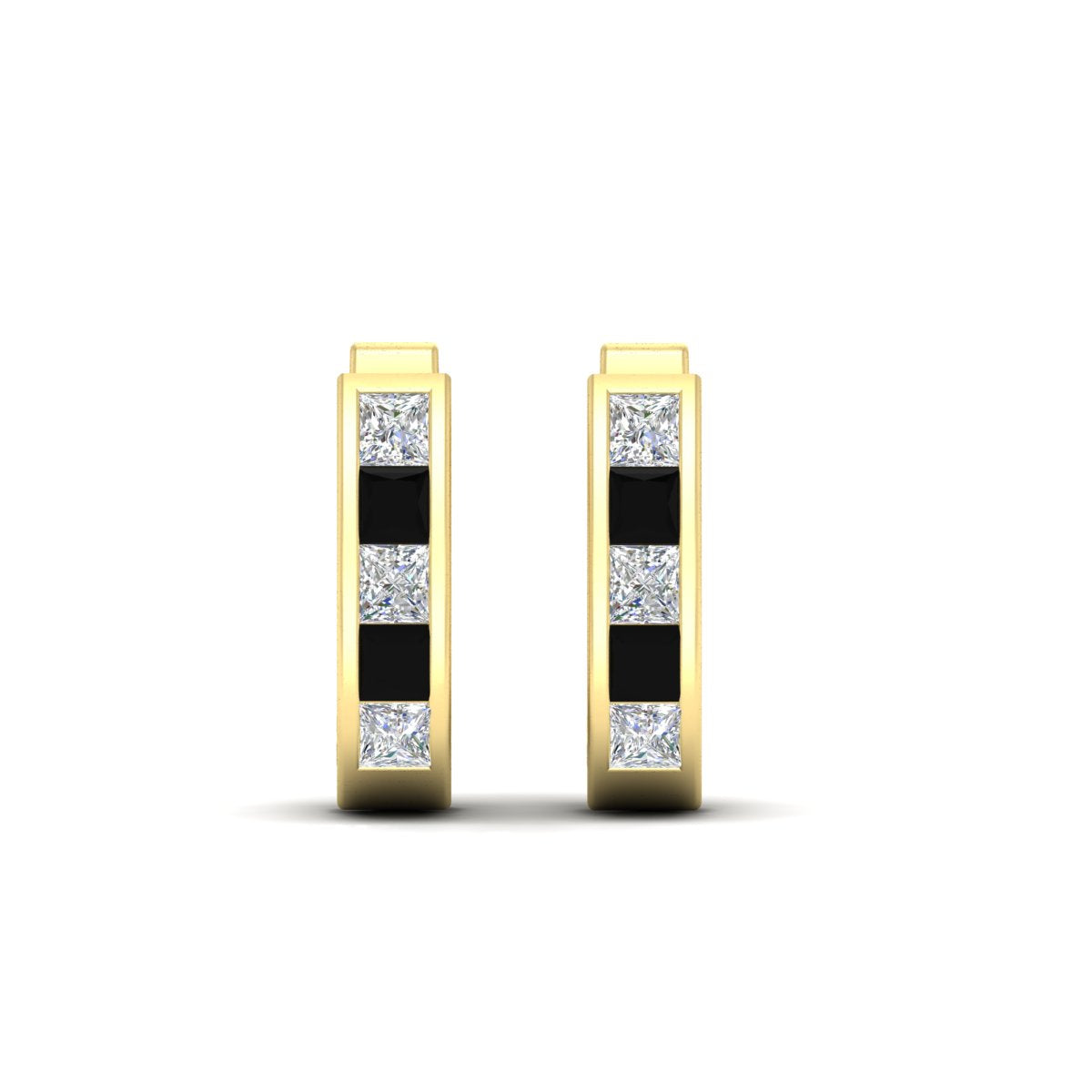 Channel Set Huggie Hoop Earring