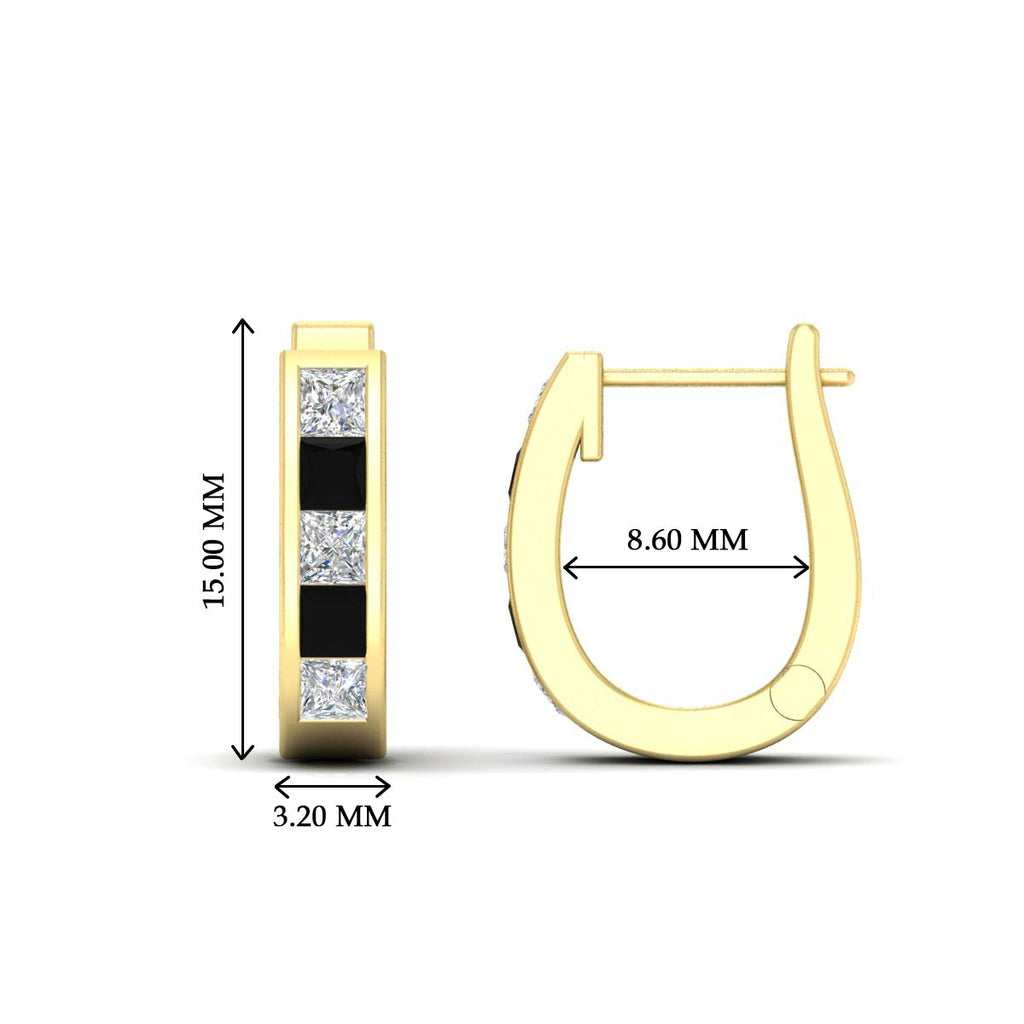 Channel Set Huggie Hoop Earring