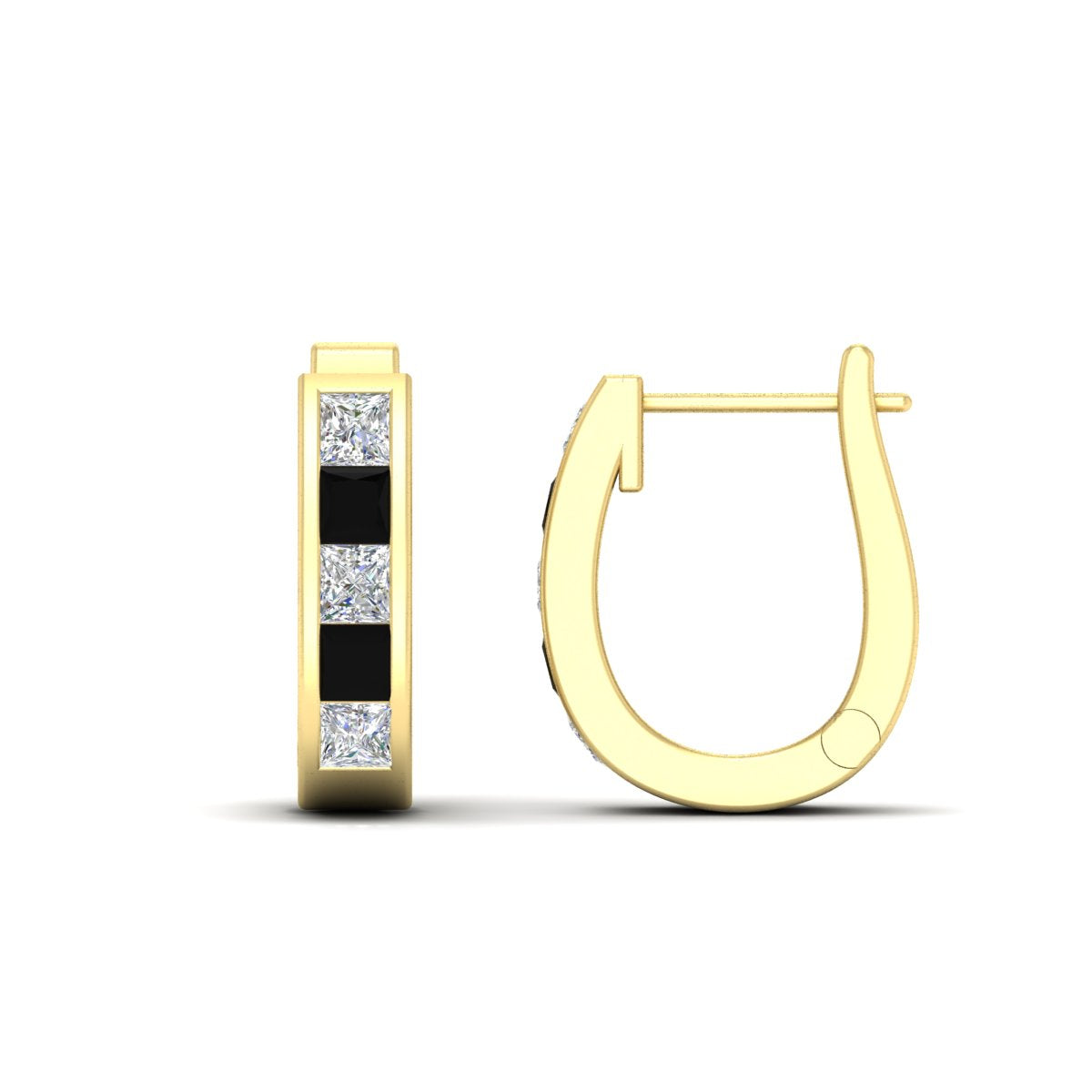Channel Set Huggie Hoop Earring