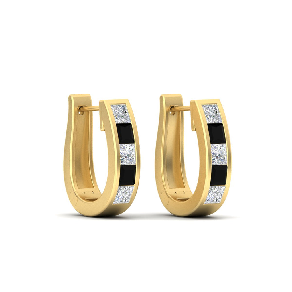Channel Set Huggie Hoop Earring