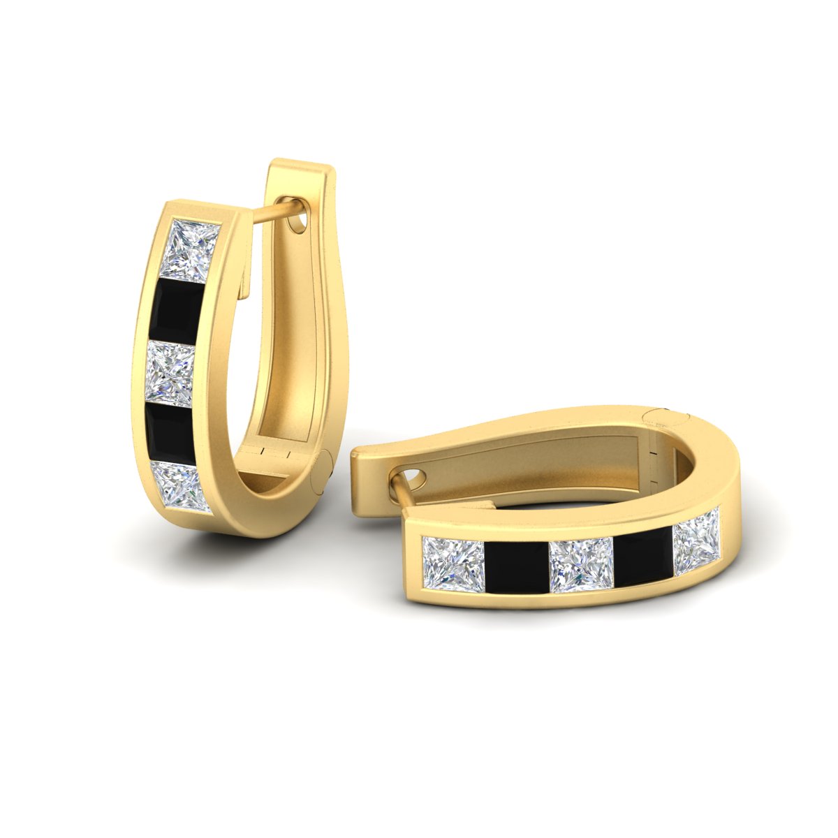 Channel Set Huggie Hoop Earring