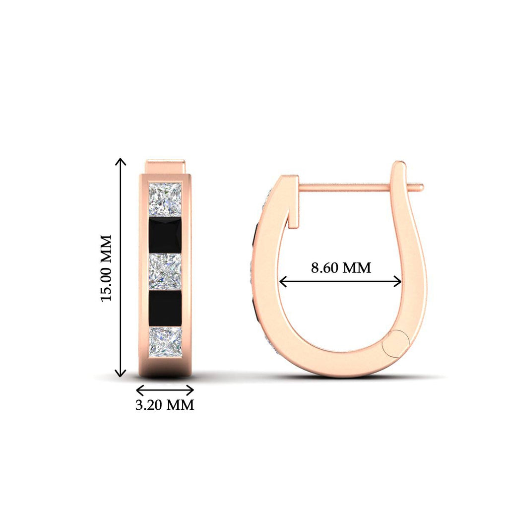 Channel Set Huggie Hoop Earring