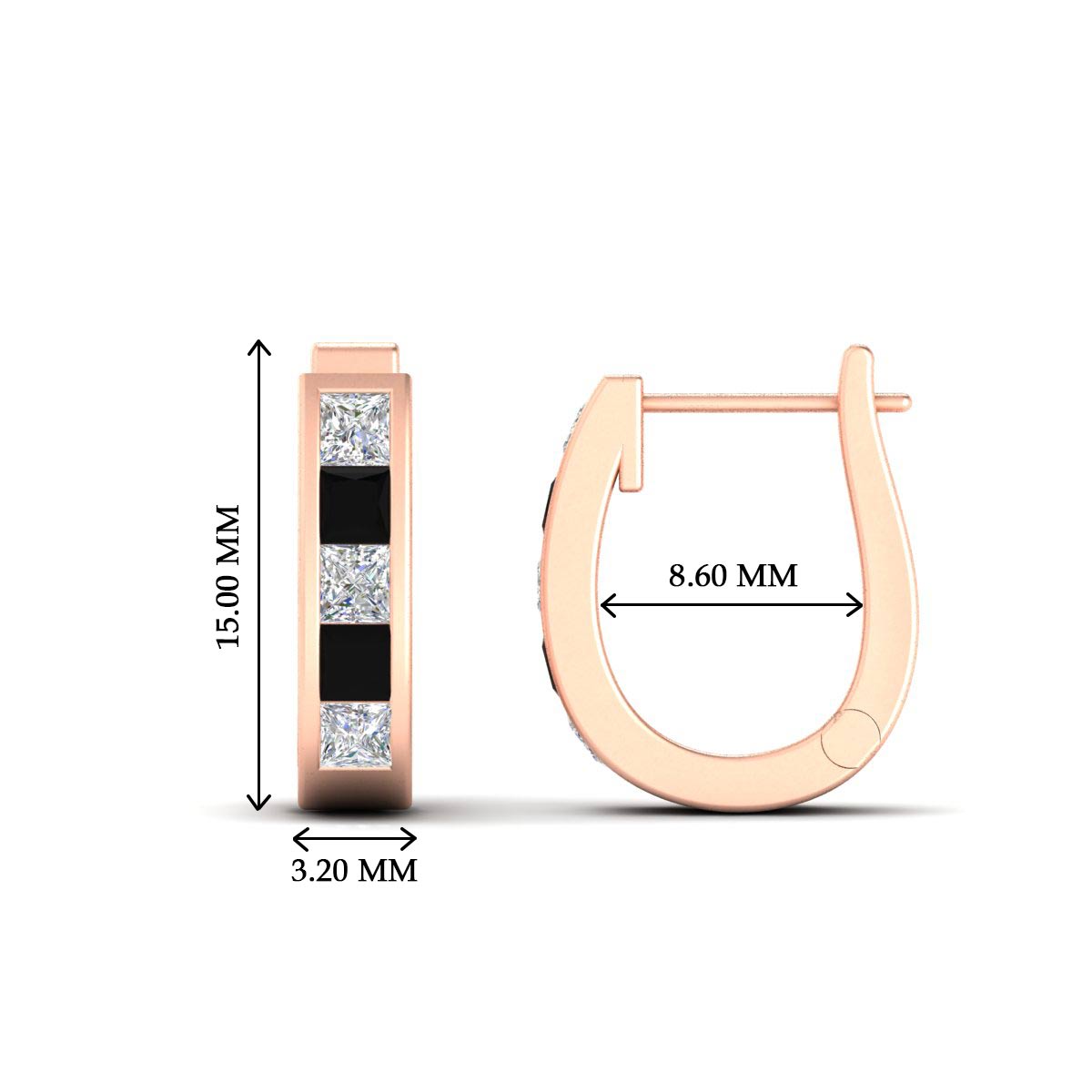 Channel Set Huggie Hoop Earring