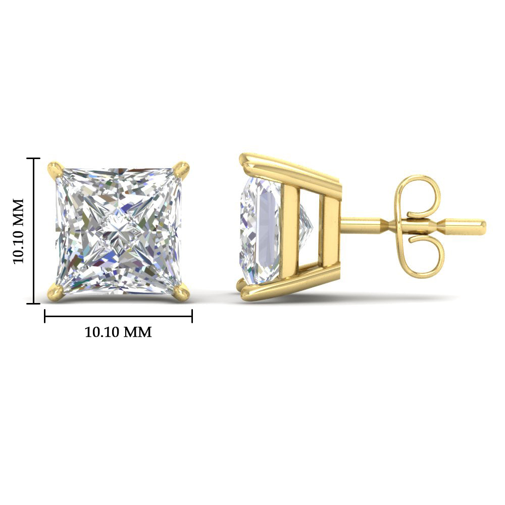 Princess-Cut Diamond Solitaire Stud Earrings [IGI Certified]