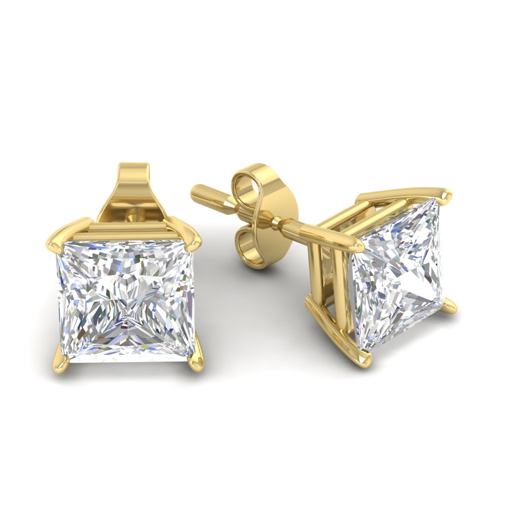 Princess-Cut Diamond Solitaire Stud Earrings [IGI Certified]