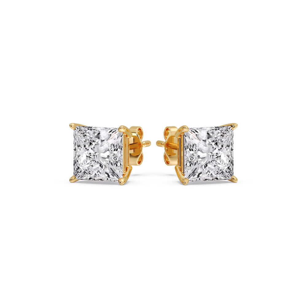 Princess-Cut Diamond Solitaire Stud Earrings [IGI Certified]