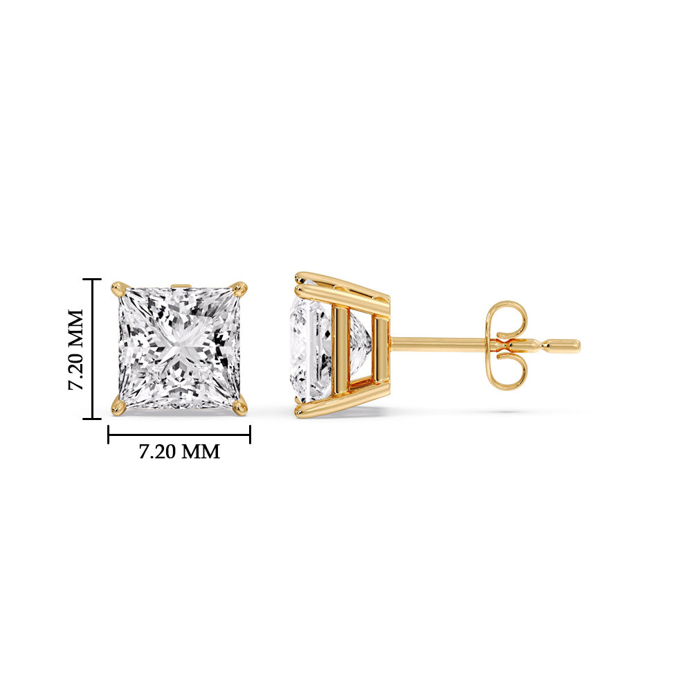 Princess-Cut Diamond Solitaire Stud Earrings [IGI Certified]