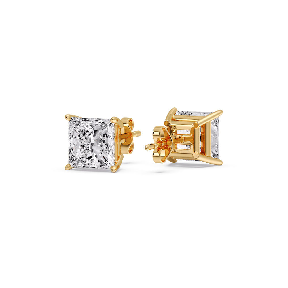 Princess-Cut Diamond Solitaire Stud Earrings [IGI Certified]