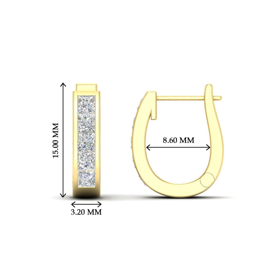 Channel Set Huggie Hoop Earring