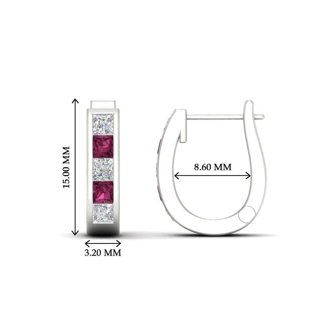 Channel Set Huggie Hoop Earring