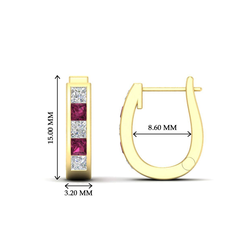 Channel Set Huggie Hoop Earring