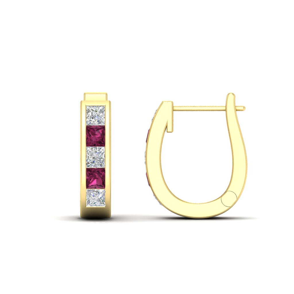 Channel Set Huggie Hoop Earring