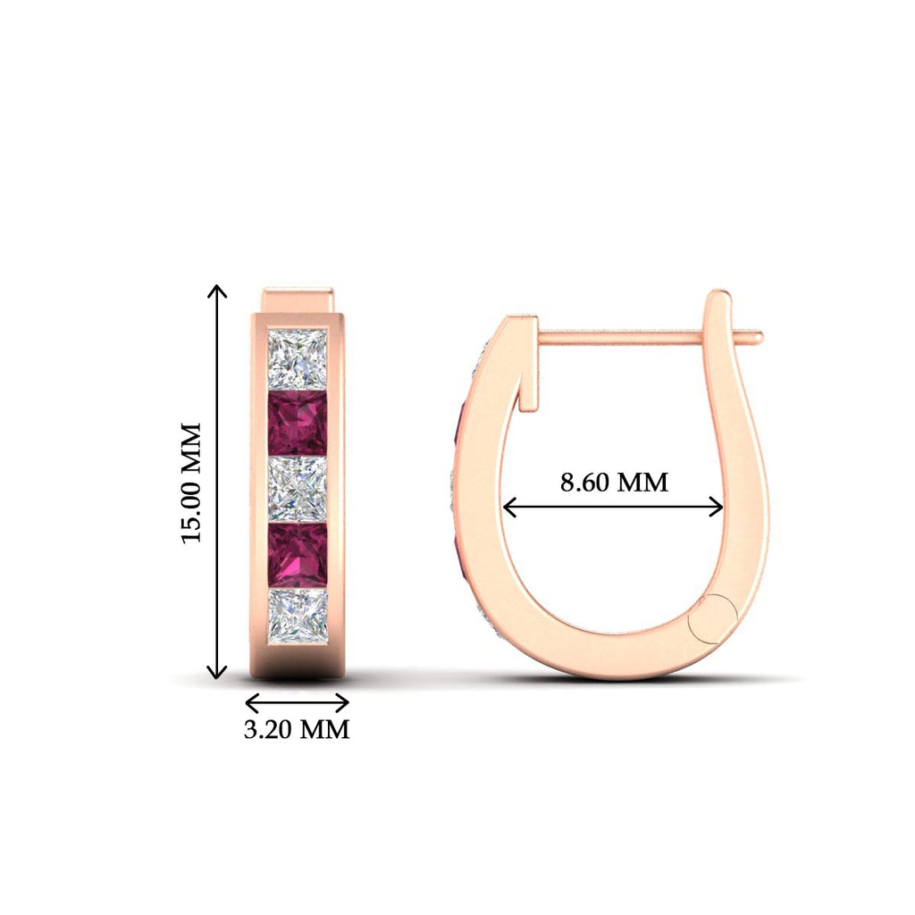 Channel Set Huggie Hoop Earring