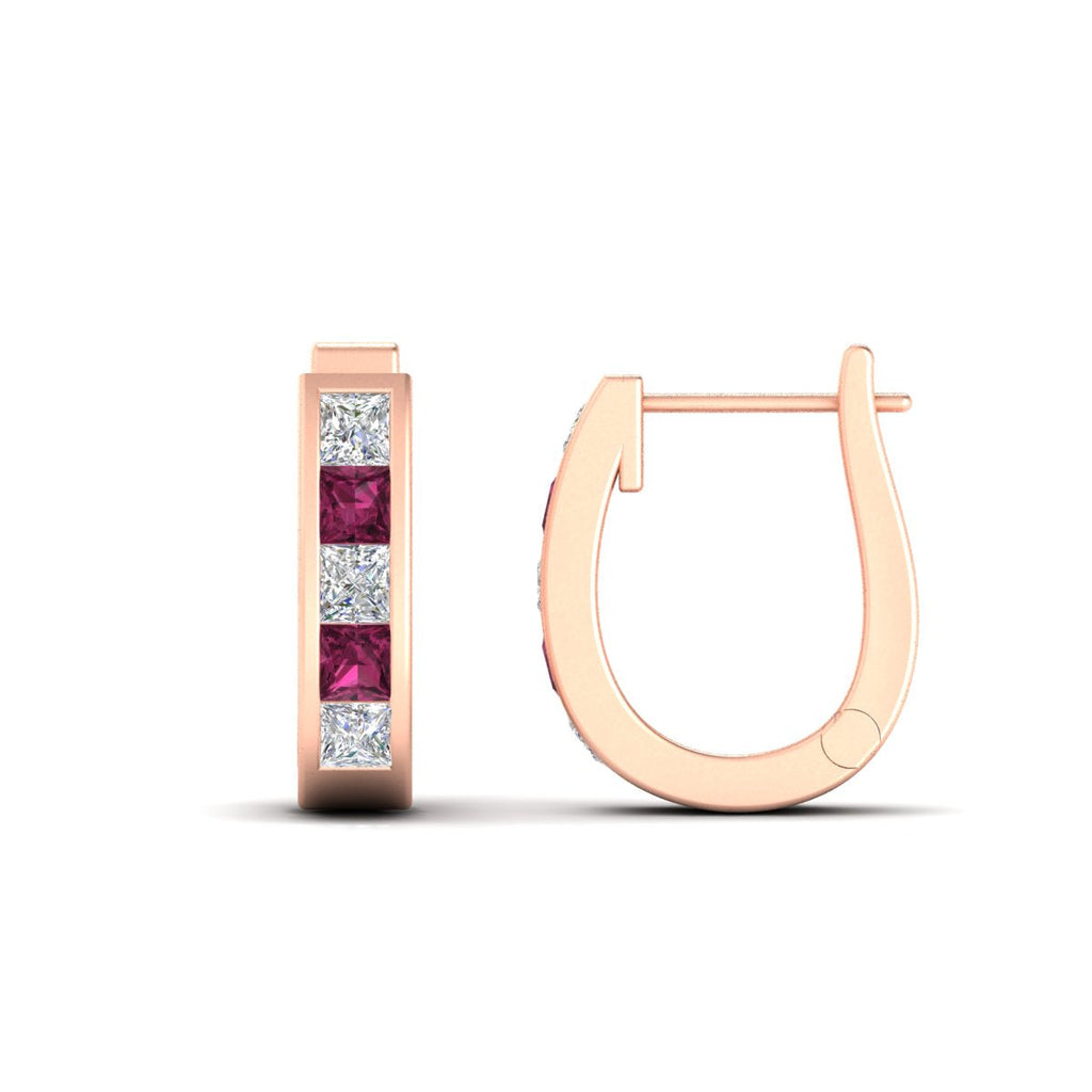 Channel Set Huggie Hoop Earring