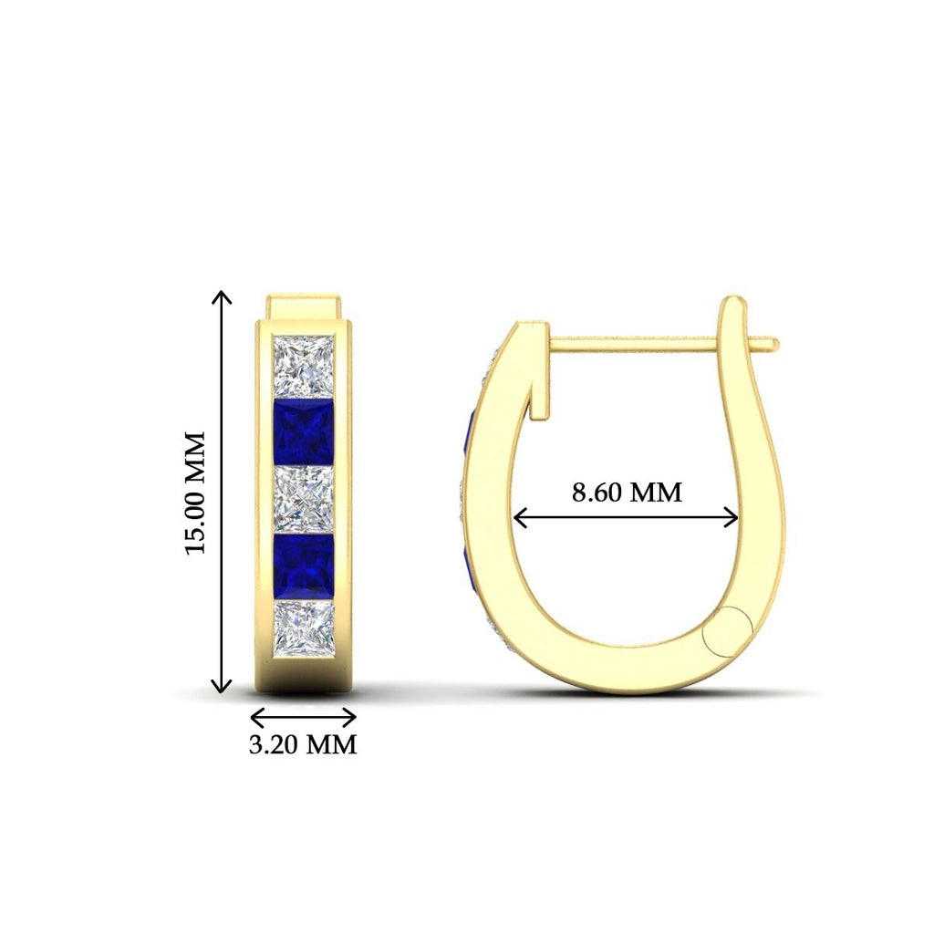 Channel Set Huggie Hoop Earring
