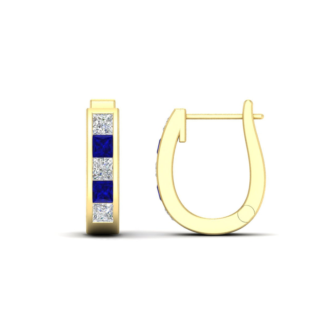 Channel Set Huggie Hoop Earring