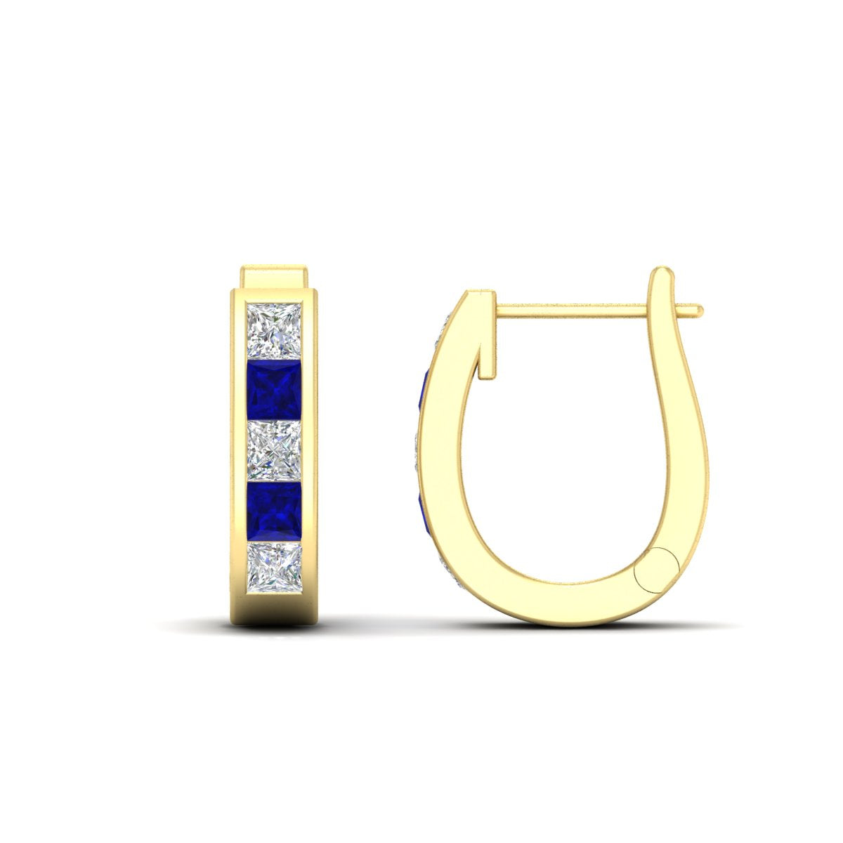 Channel Set Huggie Hoop Earring
