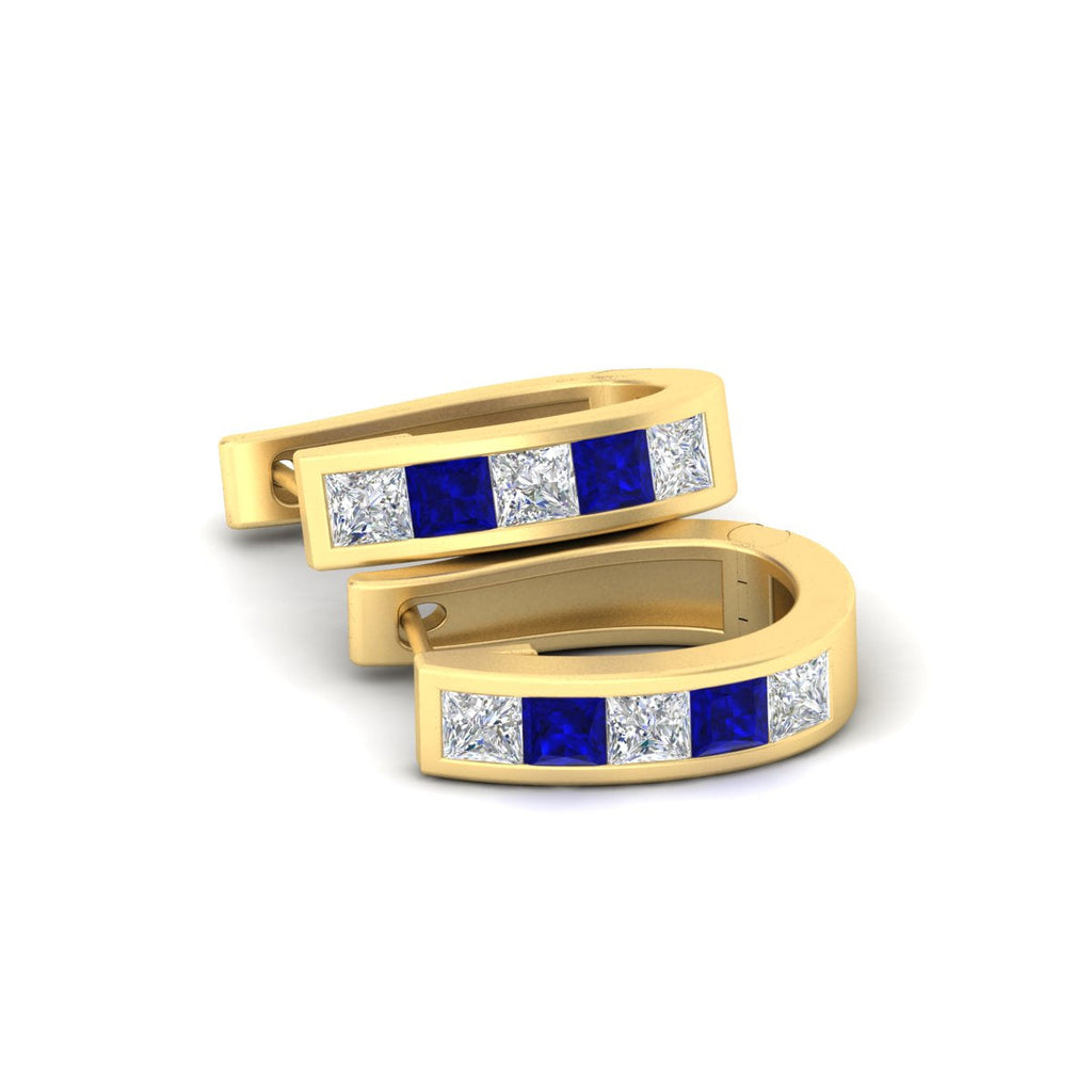 Channel Set Huggie Hoop Earring