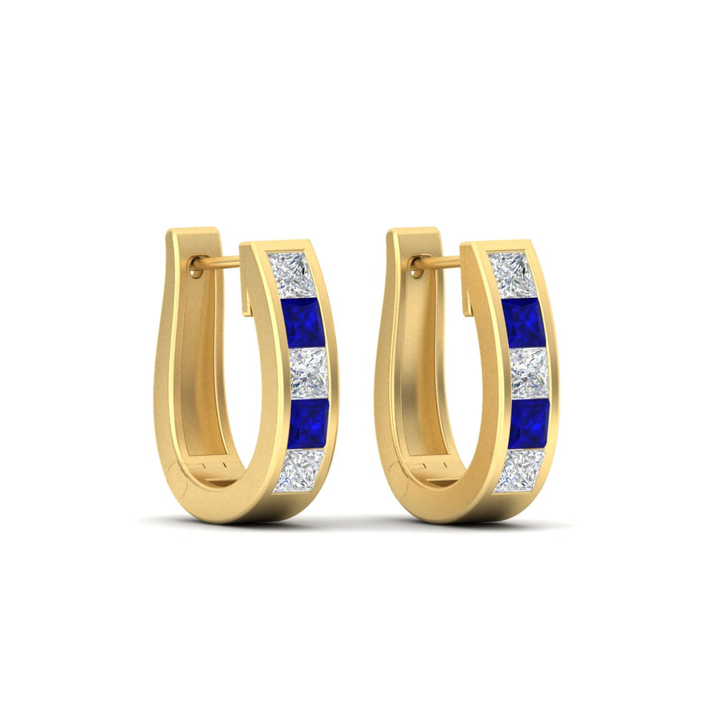 Channel Set Huggie Hoop Earring