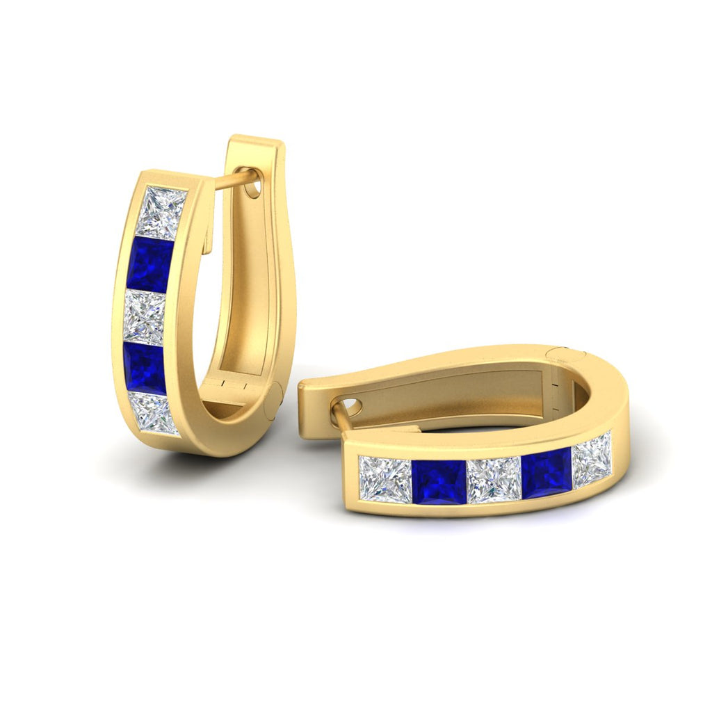 Channel Set Huggie Hoop Earring