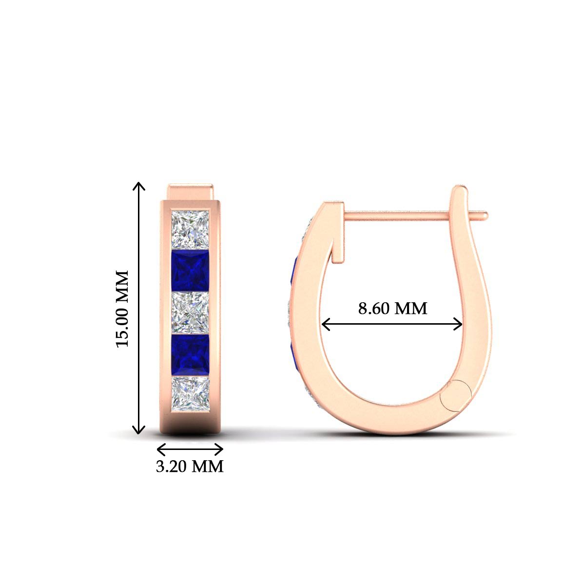 Channel Set Huggie Hoop Earring