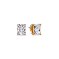 IGI Certified Basket Stud Earrings Set With Radiant Cut Diamonds