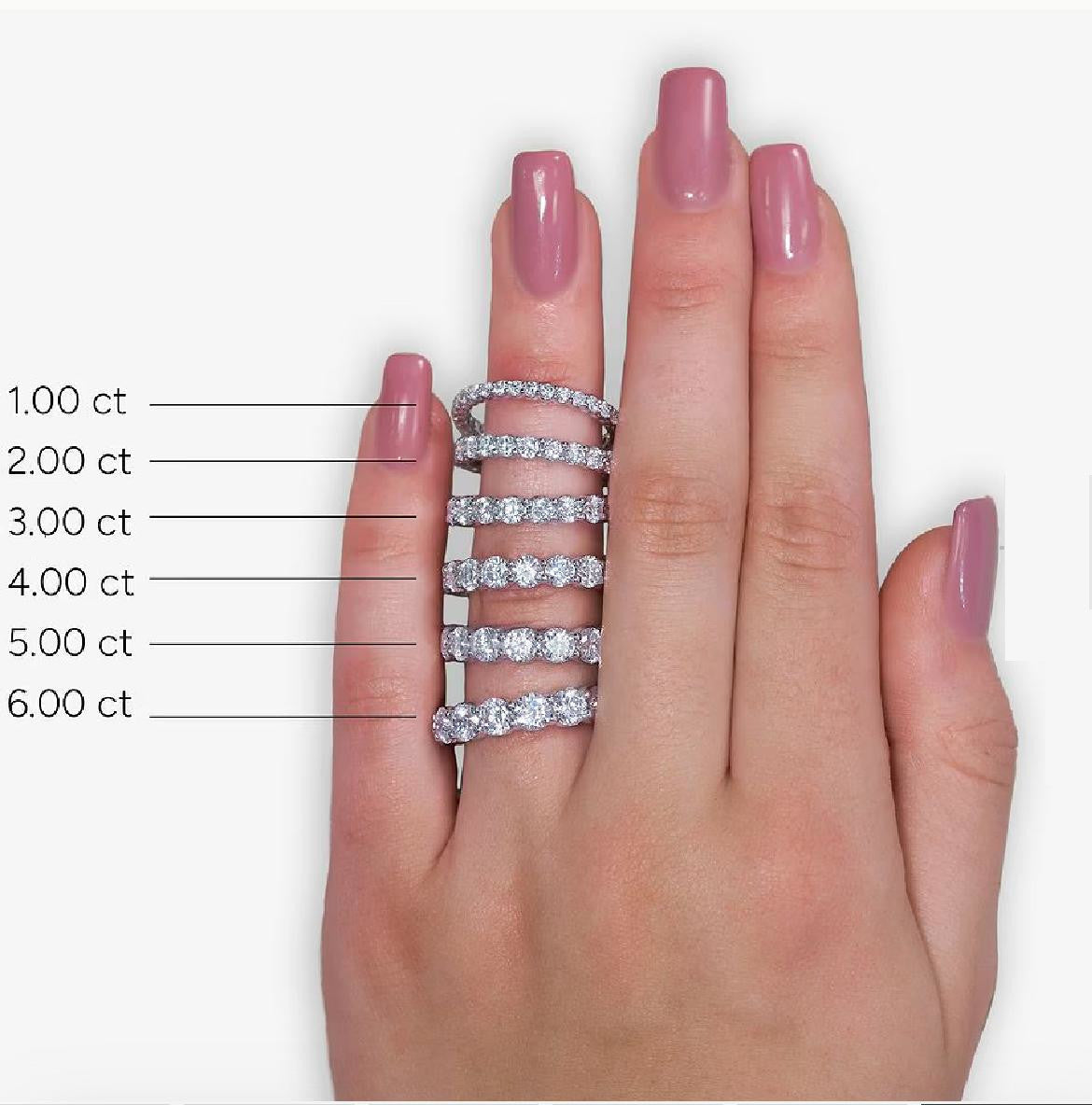4.00 CTW AGI Certified Lab-Grown Diamond Eternity Band Ring In U-Prong Setting | G/VS Clarity | Choice of 14K White or Yellow Gold VossAgin