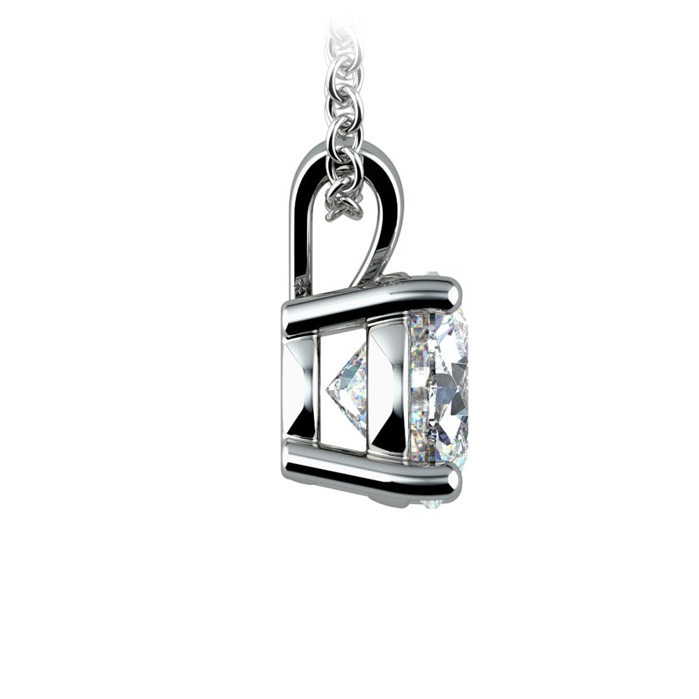 1.00 CTW AGI Certified Lab Grown Diamond Pendant - G/VS Clarity Round Cut in Choice of 14K White or Yellow Gold VossAgin