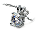 AGI Certified 2.00 CTW Prong Set Round Lab Grown Solitaire Diamond Pendant (G-VS) in 14K White or Yellow Gold VossAgin