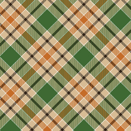 Rust & Green Plaid Midi Dress Retrolicious
