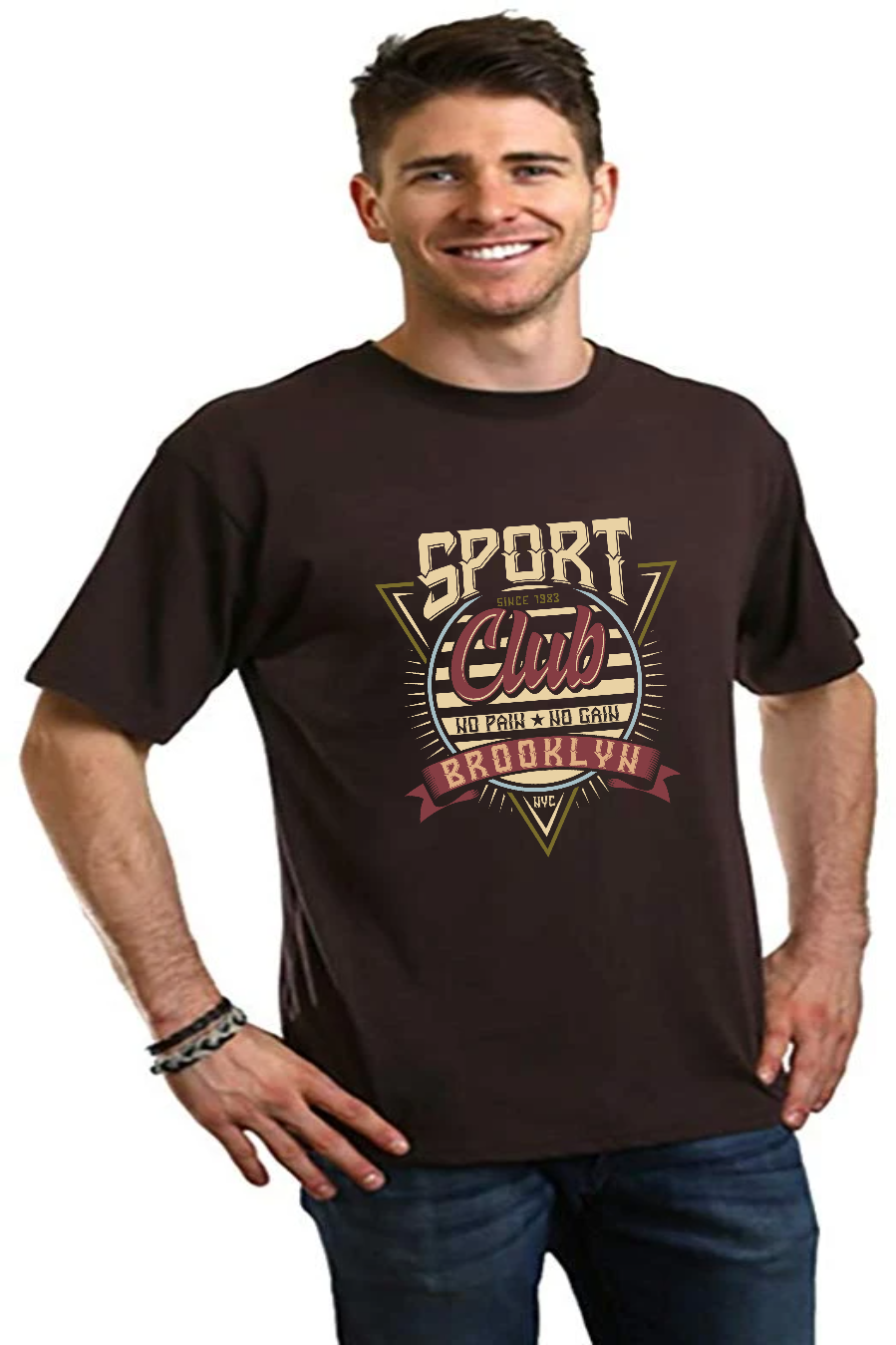Sport Club Men's Bamboo Viscose/Organic Cotton Short Sleeve Graphic T-Shirt Spun Bamboo